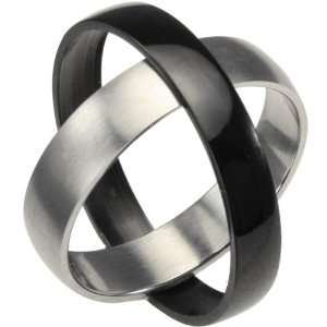  Black & Silver Stainless Steel Twistable Spinning 5mm Band 