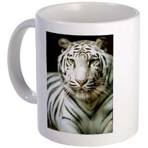 White Tiger Cat Mug by 