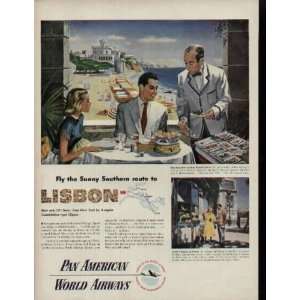  the Sunny Southern route to LISBON  1948 Pan Am / Pan American 