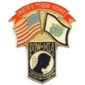  American POW & West Virginia Flags Pin 1 1/4 Arts 