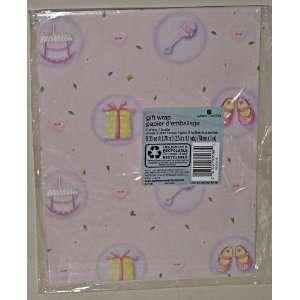  American Greetings Baby Girl Wrapping Paper Health 