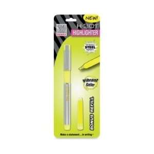  Zebra Pen H 301 76051 Stainless Steel Highlighter   Yellow 
