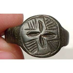   Ancient Medieval 800AD Byzantine Cross RING Christianity Artifact NICE