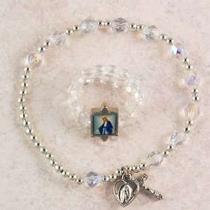 Miraculous St. Mary Mother of God Birthstone Stretch Crystal April 