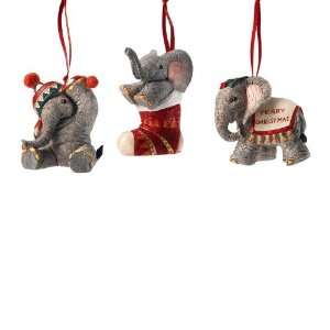   Artists Elephant Ornaments   set of 3 by Enesco