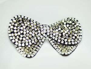   Celebrity Style BOW beads applique wappen brooch & hairpin FASHION