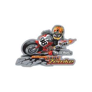  Sponsored Racer Zemke Sticker Automotive