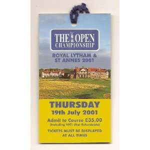  2001 British Open Ticket Thursday july 19th Everything 