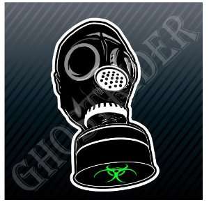    Toxic Biohazard Mask Danger Warning Sticker Decal 