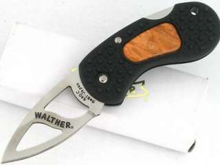Walther Seki Japan Drop Point Lockback Burl Wood Knife  