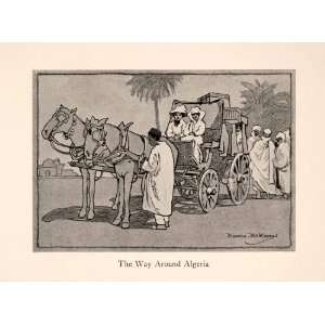   Algeria Horse Carriage Africa Desert Dress   Original Halftone Print