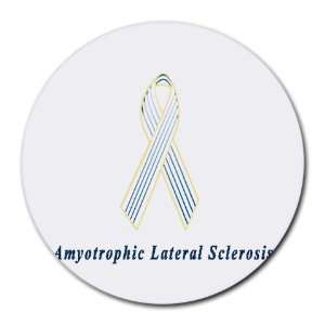  Amyotrophic Lateral Sclerosis Awareness Ribbon Round Mouse 