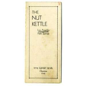  The Nut Kettle Menu Sunset Blvd Los Angeles 1930s 