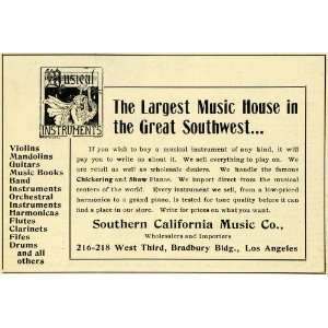   California Music Chickering Shaw Piano   Original Print Ad Home
