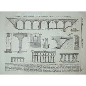   1876 Water Works Ancient Modern Aqueducts Engineering