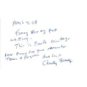  Charley Feeney Sportswriter Authentic Autographed 3x5 Card 