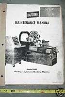 Hardinge Automatic Chucking Maintenance Manual AHC  