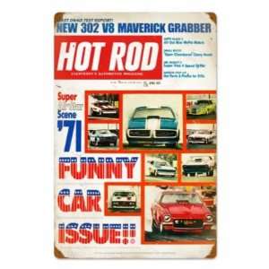  Vintage Funny Car Hot Rod Magazine Cover Metal Sign