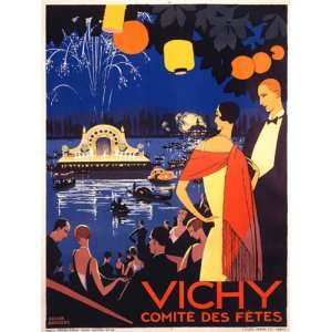   FIREWORKS TRAVEL TOURISM FRANCE FRENCH VINTAGE POSTER REPRO Home