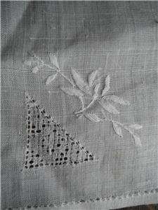 Vintage Linen 14 Embroidered White Napkins  