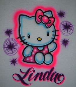 Airbrush Personalized Name With Hello Kitty T shirt  