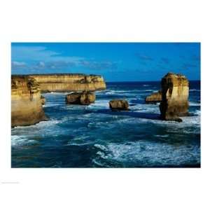  High angle view of rocks in the sea, Twelve Apostles, Port 