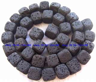 10mm natural Volcanic Lava Stone square cube Beads 15  