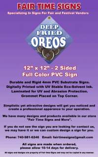 DEEP FRIED OREO Concession Sign   Diamond PVC Full Color Laminated 