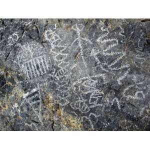 California, Death Valley, Petroglyphs Decorate a Few Large Rocks Near 