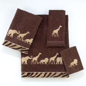  Animal Parade Mocha 4 Piece Towel Set