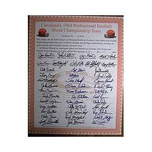  1964 NFL Champions Cleveland Browns Team Hand Signed Stock 