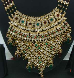 Gold polish polki bridal wedding Necklace Jodha Akbar 2  