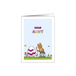 Happy Easter Aunt   Cute Bunny with Egg Card Health 
