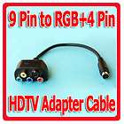 New 9 Pin S Video to 4 Pin + 3 RGB RCA Component NVIDIA HDTV Video 