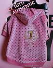 SALE Juicy Couture Pink Polka Dot Bow Logo Crest Dog Sw