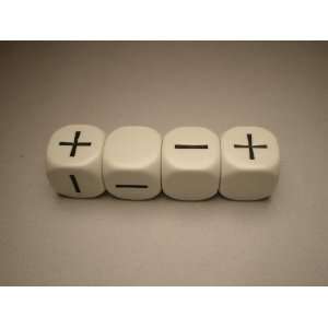  Fudge Dice   White (4 dice in plastic tube) Toys & Games