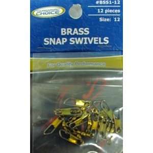   Choice Size 12 Brass Snap Swivels   12 pack