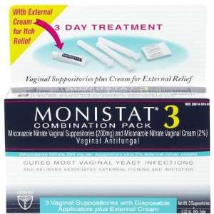 Monistat 3 3 Day Treatment 3 Disposable Suppositories with 