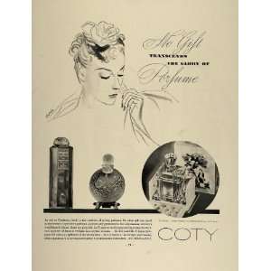 1936 Ad Coty Perfume Le Vertige A Suma La Fougeraie   Original Print 
