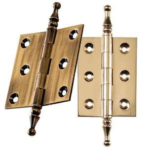 Antique Brass Finial Tip Hinges 3 Long x 2 Wide