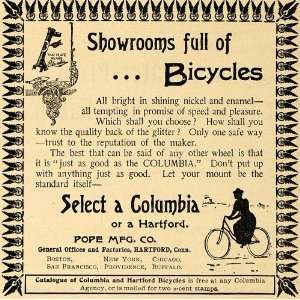 1895 Ad Antique Pope Columbia Bicycle Boston Massachusetts Biking 