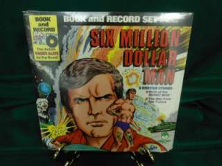 Vintage 1977 Six Million Dollar Man  Book and Record Set NIP  