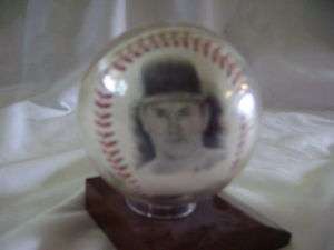 NOLAN RYAN~Reprint Autographed Baseball~STATS~Case  