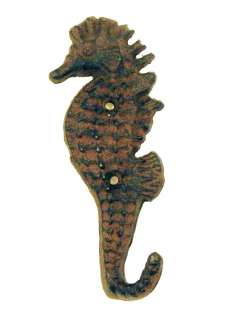 Antique Reproduction Cast Iron Seahorse Sea Wall Hook  