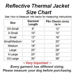   THERMAL JACKET Reversible Fleece ALL SIZES Dog Blanket Coat Clothes