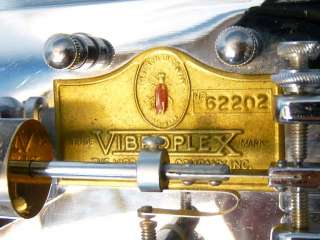 EXC+ Stunning Vibroplex 2202 Bug Telegraph Key Morse Code  