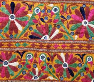 Exquisite Hand Embroidered Mirror Kutch Wall Tapestry  