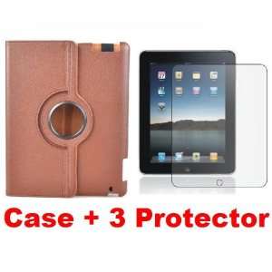  Neewer Rotating Stand Case *Brown* for Apple iPad 2 Smart Cover 