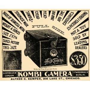   Ad Kombi Camera Alfred Kemper Graphoscope Picture   Original Print Ad