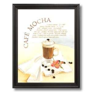  Coffee Cafe Mocha Home Kitchen Picture Black Framed Art 